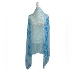 Source Unknown Scarf Rectangular Sheer Blue with heart prints Photo 2