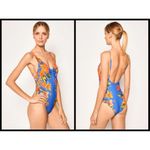 Desigual 💕💕 Cancun One Piece Swimsuit ~ Tropical Blue Floral Pattern NWT Photo 7