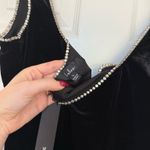 Lulus Black Velvet Midi Dress Photo 9