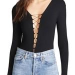 Alexander Wang  Black Lace-Up Bodysuit Photo 0
