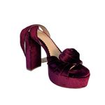 Antonio Melani x Nicola Bathie Emilia Velvet Burgundy Platform Sandals 9M Photo 7