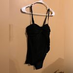 Beyond Control One Piece Swimsuit 8 Black Strapless Ruffle Flowy Tummy Control Photo 2