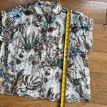 Elie Tahari Tropical Linen Button Down SZ XS Boho Crop Boxy Tropical Vacation Photo 7
