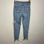 American Eagle destroyed mom jeans light wash women’s size 4 long trendy casual Photo 5