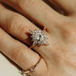 Gorgeous Vintage Cluster Ring, Oval, Marquise & Round Cut New size 9 women’s Gold Photo 3