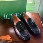 J.Crew Milled Black Leather Double Tassel Loafers Photo 1