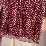 Kirious  Burgundy And White Mesh Long Sleeve Crop‎ Top Size Large Photo 3