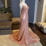 Women’s Pink Fully Sequined Mermaid Style Prom Party Dress Size 6 NWT Pink Photo 3