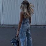 ZARA denim jeans corset wide streight leg jumpsuit Photo 2