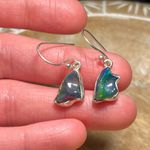 Sterling Silver Black Ethiopian Opal Raw Form 925  Earrings Photo 11