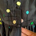 NWT Voodoo Vixen Sallie 50s Flared Dress Black Multicolor Embroidered Dot Small Photo 9