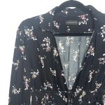Silver Jeans Black Floral Smocked Waist Collared Peasant Blouse Photo 3