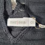 Mer Sea Souk Knit Tunic Black One Size Loose 100% Cotton V Photo 6