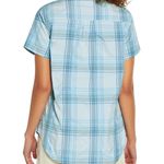 Eddie Bauer Button Up Down Front Shirt Shirt Sleeve Collared XL Blue plaid stripes Photo 1