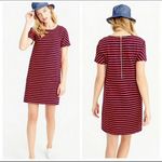 J.Crew Size Medium Red Striped Exposed Zipper Tshirt Dress Photo 1