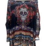One World  Y2K Skull Multicolor Top size XXXL Photo 0
