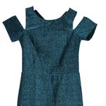 Topshop NWT Dress Womens 2 Blue Glitter Sparkly Shimmer Cold Shoulder Party Y2K Photo 2