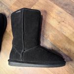 BEARPAW  Emma Tall Classic Black Boots Suede Fur Lined Size 8 Photo 5