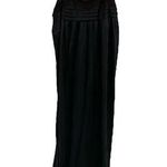 Vintage Gilead Maxi Nightgown Sleeveless Lace Trim Pleated Mesh Black Large Photo 0