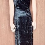 All that jazz Vintage 1980s all that jazzy green crushed velvet long sleeveless dress beaded m Photo 11