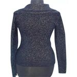 Cache  Navy Metallic Exaggerated Oversize Collar Top New SOFT Sweater NWT $98 Photo 3