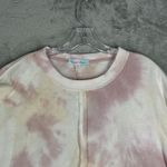 Pink Rose Hippie Rose Shirt Womens Large Pink White Tie Dye Crop Sweatshirt Atleisure Photo 3
