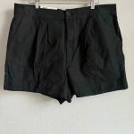 Joie  Women's Black High Rise Linen Blend Pleated Casual‎ Preppy Shorts XL NWT Photo 3