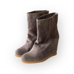 Stuart Weitzman new  𖦹 Bootscout Wedge Heel Ankle Boot 𖦹 Dark Taupe Suede 𖦹 10 Photo 7