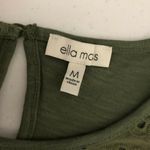 Ella Moss  Womens Top Blouse Slub Knit Embroidered Keyhole Green Size M Photo 3