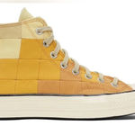 Converse  Orange and Beige Chuck 70 High Top Plaid Sneakers (Size 5,Women’s 7) Photo 0