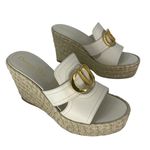 Christian Dior White CD Montaigne Wedge Slide Sandals Photo 6