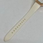 Women quartz analog watch 36mm rose gold tone case white silicone band running Photo 4