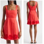 Elexiay Kogi Crochet cut out A Line Mini Dress Square Neck Red $300 M revolve Size M Photo 1