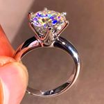 Boutique 2Ct Solitaire Moissanite Diamond Engagement Ring | Platinum Plated Silver Photo 5