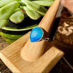 Marine Blue Aura Druzy Solid Sterling Silver Ring 8.5 Blue Photo 4