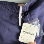 Free People  Veronica Puff Sleeve Off Shoulder Top NWT Cotton Navy Size L Photo 5