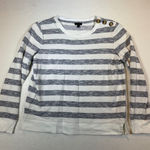 Talbots Women's Striped Button Detail Long Sleeve Top Pullover Photo 0