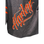 Harley Davidson Hooded Size Large Biker Relaxed Fit Hoodie Graphic Women's Gray Photo 4