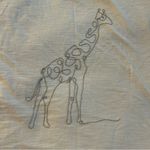 Jane and Delancey  white cotton t-shirt with silver beaded chain giraffe size S Photo 4