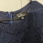 Lulus Take Me to Brunch Navy Blue Lace Shift Dress Photo 3