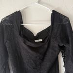 Black Lace Top VOL. 1 Square Neck Bell Sleeve Blouse Womens XL Whimsigoth Witchy Photo 1