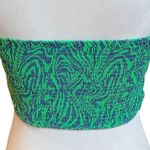 Topshop Front Tie Zebra Pattern Bandeau Tube Top Green Blue Size 6 Photo 2