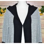 French Dressing Jeans Gray Black Color Block Hooded Long Cardigan Sweater Size L Size L Photo 3