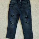 Judy Blue  high rise skinny fit black distressed capri jeans in size 9 / 29 Photo 0