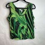 Loft michele michelle Deadstock Green Tropical Leaf Tank Top Sz 8 Photo 0
