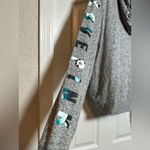 PINK - Victoria's Secret Victoria’s Secret PINK Pebbled Gray Oversized Hooded Graphic Women’s Sweater Photo 4