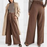 NANUSHKA Nevada Gingham Woven Wide Leg Pants In Brown Tie Waist Womens Size S Photo 1