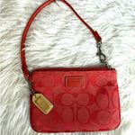Coach y2k Soho Red Signature Canvas Wristlet Photo 0