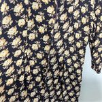 April Cornell VTG 90s Maxi Dress Dark Gothic Floral Rayon 3/4 Sleeves Womens S Photo 3