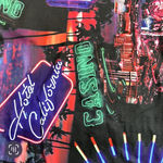 Surf Society Shirt Button Up Hotel California Neon Casino Large Vegas Purple Photo 4